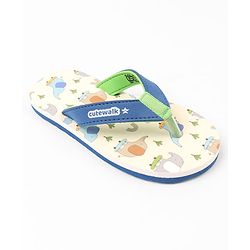 Cute Walk by Babyhug Elephant Printed Slip On Flip Flops -Blue