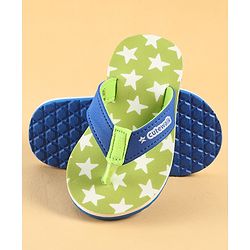 Cute Walk by Babyhug Slip On Star Printed Flip Flop - Green