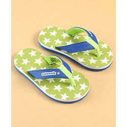 Cute Walk by Babyhug Slip On Star Printed Flip Flop - Green
