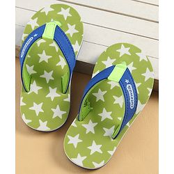 Cute Walk by Babyhug Slip On Star Printed Flip Flop - Green