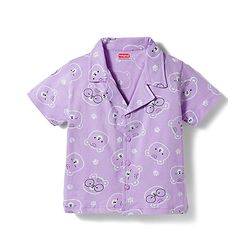 Babyhug Cotton Knit Half Sleeves Shirt & Pyjama Co-ord Night Suit With Teddy Bear Print - Lavender