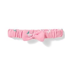 Babyhug 100% Cotton Knit Half Puffed Sleeves Floral Printed Onesie with Hairband - Light Pink