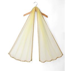 Babyhug Net Woven Half Sleeves Lehenga Choli Set With Sequin Detailing & Dupatta - Yellow