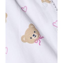 Babyhug 100% Cotton Interlock Knit Half Sleeves Romper With Teddy Print - Multicolor