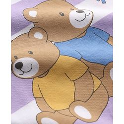 Babyhug Cotton Knit T-Shirt Half Sleeves Striped with Graphics Multi Color 6-9 Months