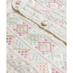 Babyhug Cotton Blend Woven Full Sleeves Kurta Pyjama Set With Sequin Detailing - Pink
