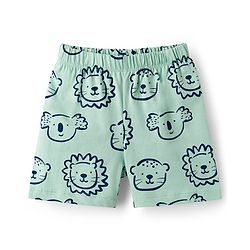 Babyhug Cotton Knit Half Sleeves Animal Printed T-Shirt & Short Co-Ord Night Suit - Sea Green