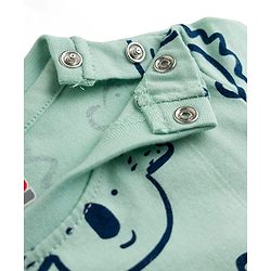 Babyhug Cotton Knit Half Sleeves Animal Printed T-Shirt & Short Co-Ord Night Suit - Sea Green