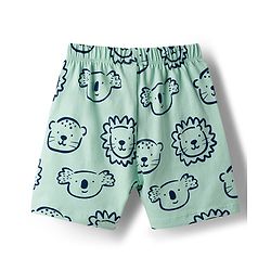 Babyhug Cotton Knit Half Sleeves Animal Printed T-Shirt & Short Co-Ord Night Suit - Sea Green