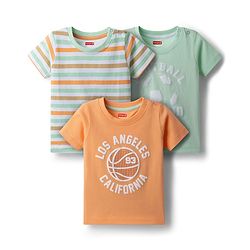 Babyhug Cotton Knit T-Shirts Half Sleeves with Graphics Pack of 3 Multi Color 6-9 Months