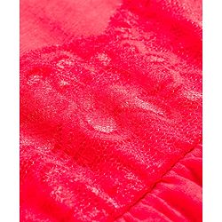 Babyhug 100% Cotton Knit Sleeveless Layered Frock With Lace Detailing - Red
