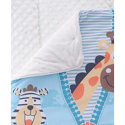 Babyhug Snuggle Buddy Teddy Sleeping Bag with Hood Blue| 100% Cotton Baby Sleep Sack| UltraSoft Bubble Lining| Smooth Zipper Closure| Newborn Essential|Travel Friendly|Carry Nest Mattress| 0-6 Months