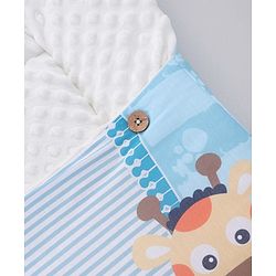 Babyhug Snuggle Buddy Teddy Sleeping Bag with Hood Blue| 100% Cotton Baby Sleep Sack| UltraSoft Bubble Lining| Smooth Zipper Closure| Newborn Essential|Travel Friendly|Carry Nest Mattress| 0-6 Months