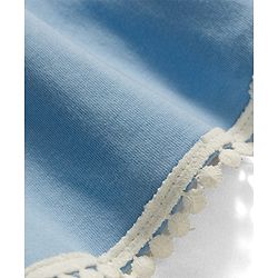 Babyhug Cotton Knit One Piece Dresses/Frocks Sleeveless with Gingham Flower Applique Blue 3-6 Months