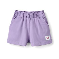 Babyhug Cotton Knit Mid Thigh Butterfly Printed Shorts With Bow Applique Pack Of 3 - Multicolor