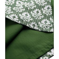 Babyhug Cotton Woven Full Sleeves Floral Print & Embroidered Kurta Pyjama Set - Green