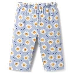 Babyhug Cotton Knit Frill Sleeves Floral Printed T-Shirt & Capri Night Suit - Light Blue
