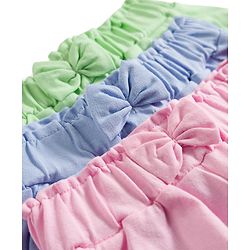 Babyhug Single Jersey Knit Mid Thigh Solid Shorts with Bow Applique Pack of 3 - Multicolor