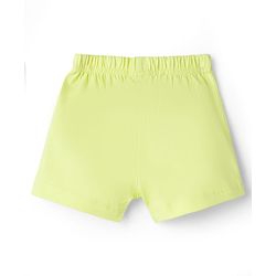 Babyhug 100% Cotton Knit Mid Thigh Shorts with Text Print & Bow Applique Pack of 3 - Multicolor