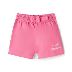 Babyhug 100% Cotton Knit Mid Thigh Shorts with Text Print & Bow Applique Pack of 3 - Multicolor