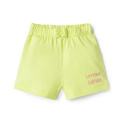 Babyhug 100% Cotton Knit Mid Thigh Shorts with Text Print & Bow Applique Pack of 3 - Multicolor
