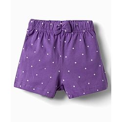 Babyhug Single Jersey Knit Mid Thigh Shorts with Polka Dot Print & Bow Applique Pack of 3 - Multicolor