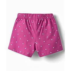 Babyhug Single Jersey Knit Mid Thigh Shorts with Polka Dot Print & Bow Applique Pack of 3 - Multicolor