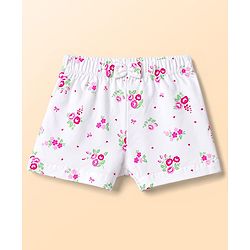 Babyhug Single Jersey Knit Mid Thigh Printed Shorts with Bow Applique Pack of 3 - Multicolor