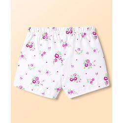 Babyhug Single Jersey Knit Mid Thigh Printed Shorts with Bow Applique Pack of 3 - Multicolor