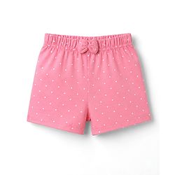 Babyhug Single Jersey Knit Mid Thigh Shorts With Polka Dots & Bunny Print Pack of 3 - Multicolor