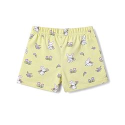 Babyhug Single Jersey Knit Mid Thigh Shorts With Polka Dots & Bunny Print Pack of 3 - Multicolor