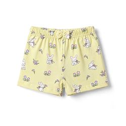Babyhug Single Jersey Knit Mid Thigh Shorts With Polka Dots & Bunny Print Pack of 3 - Multicolor