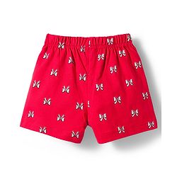 Babyhug Single Jersey Knit Mid Thigh Shorts with Cherry & Bow Print Pack of 3 - Multicolor