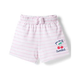 Babyhug Single Jersey Knit Mid Thigh Shorts with Cherry & Bow Print Pack of 3 - Multicolor