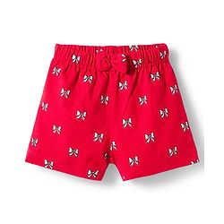 Babyhug Single Jersey Knit Mid Thigh Shorts with Cherry & Bow Print Pack of 3 - Multicolor