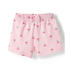 Babyhug Single Jersey Knit Mid Thigh Shorts with Cherry & Bow Print Pack of 3 - Multicolor