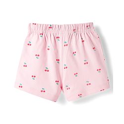 Babyhug Single Jersey Knit Mid Thigh Shorts with Cherry & Bow Print Pack of 3 - Multicolor