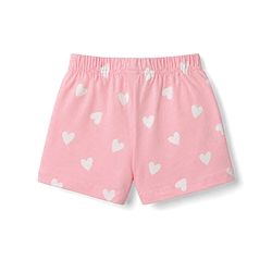 Babyhug Single Jersey Knit Mid Thigh Shorts With Heart Print & Bow Applique Pack of 3 - Multicolor