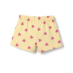 Babyhug Single Jersey Knit Mid Thigh Shorts With Heart Print & Bow Applique Pack of 3 - Multicolor