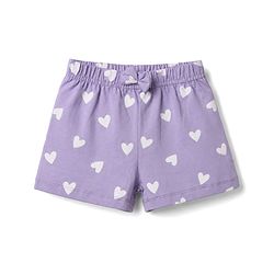 Babyhug Single Jersey Knit Mid Thigh Shorts With Heart Print & Bow Applique Pack of 3 - Multicolor