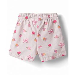 Babyhug Single Jersey Knit Mid Thigh Printed Shorts with Bow Applique Pack of 3 - Multicolor