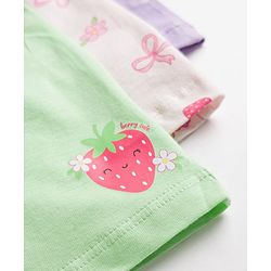 Babyhug Single Jersey Knit Mid Thigh Printed Shorts with Bow Applique Pack of 3 - Multicolor