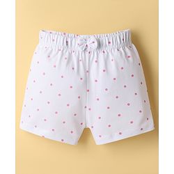 Babyhug Single Jersey Knit Mid Thigh Shorts With Polka Dots Print Pack of 3 - Multicolor
