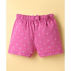 Babyhug Single Jersey Knit Mid Thigh Shorts With Polka Dots Print Pack of 3 - Multicolor