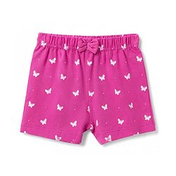 Babyhug Single Jersey Knit Mid Thigh Printed Shorts with Bow Applique Pack of 3 - Multicolor