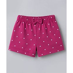 Babyhug Single Jersey Knit Mid Thigh Printed Shorts with Bow Applique Pack of 2 - Multicolor