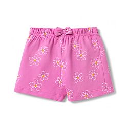 Babyhug Single Jersey Knit Mid Thigh Printed Shorts with Bow Applique Pack of 2 - Multicolor