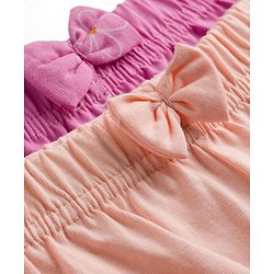Babyhug Single Jersey Knit Mid Thigh Printed Shorts with Bow Applique Pack of 2 - Multicolor