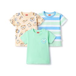 Babyhug Cotton Knit T-Shirts Half Sleeves with Graphics Multi Color 6-9 Months Pack of 3
