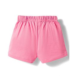 Babyhug Cotton Knit Mid Thigh Shorts with Floral & Butterfly Print & Bow Applique Pack of 2 - Light Green & Pink